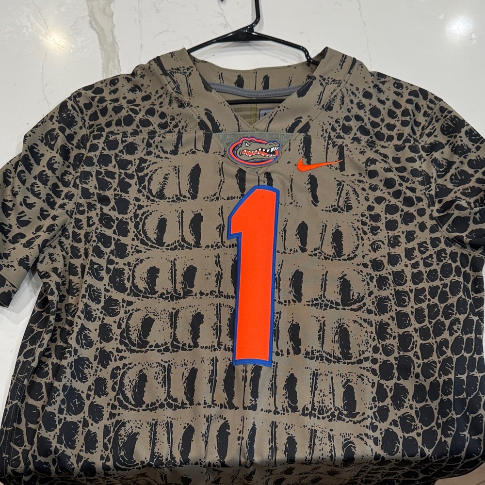 Nike green and Black Gator Print Jersey alternate